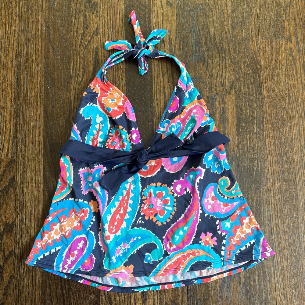 Liz Claiborne Vibrant Paisley Halter Swim Top